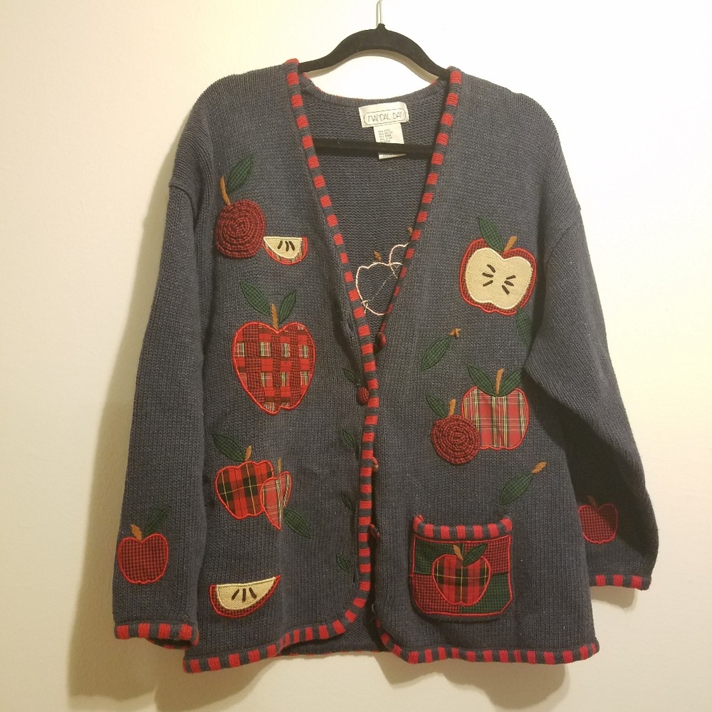 Vintage Apple-Themed Sweater